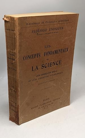 Immagine del venditore per Les concepts fondamentaux de la science leur signification relle et leur acquisition psychologique - traduit par Rougeier venduto da crealivres