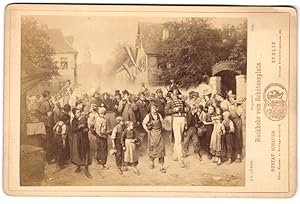 Fotografie Gustav Schauer, Berlin, Gemälde: Rückkehr vom Schützenplatz, nach Ad. Lüben