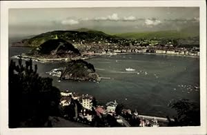 Ansichtskarte / Postkarte Donostia San Sebastian Baskenland, Bucht vom Monte Igueldo gesehen