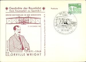 Künstler Ansichtskarte / Postkarte Geschichte der Raumfahrt, Vom Feuerpfeil zu Sputnik 1, Orville...