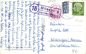 Landpoststempel (16) Milseburg über Hilders Rhöngebirge, 1955