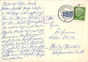 Landpoststempel (23) Bülstedt in Niedersachsen über Rotenburg auf Ansichtskarte, Notopfer 24.12.1955