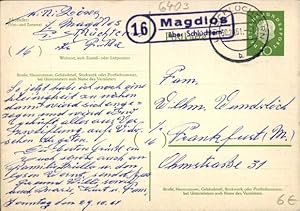 Landpoststempel (16) Magdlos Flieden in Hessen über Schlüchtern auf Postkarte, 30.10.1961