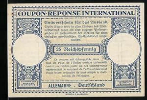 Coupon Reponse International Weltpostverein Allemagne / Deutschland, 25 Pfennig, Antwortschein fü...