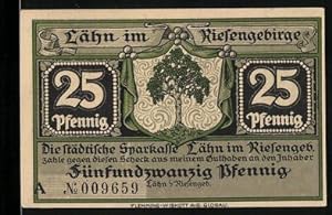 Image du vendeur pour Notgeld Lhn /Riesengeb., 25 Pfennig, Wappen, Birkenau im 11. Jahrhundert mis en vente par Bartko-Reher