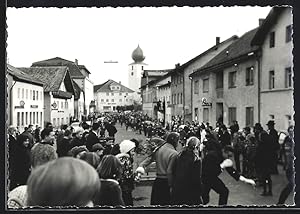 Ansichtskarte Lam, Strassenpartie mit Geschäften an Fasching 1966