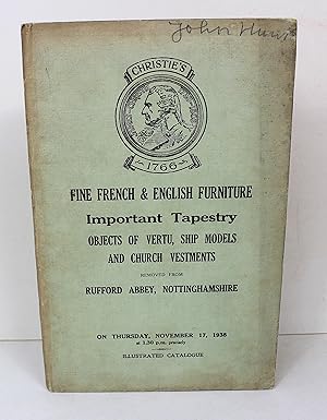 Catalogue of Fine French & English Furniture Important Tapestry Objects of Vertu, Ships Models an...