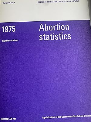 Bild des Verkufers fr Abortion Statistics 1975: England and Wales (Abortion Statistics: England and Wales) zum Verkauf von Textbooks from Sam