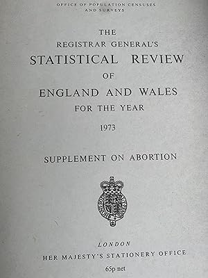 Bild des Verkufers fr The Registrar General's Statistical Review of England and Wales for the year 1973 zum Verkauf von Textbooks from Sam