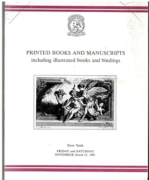 Printed Books and Manuscripts Including Illustrated Books and Bindings. New York. Friday and Satu...