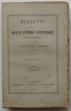 Bulletin de la société d'études du Finistère - Troisième année - Premier fascicule - 1881
