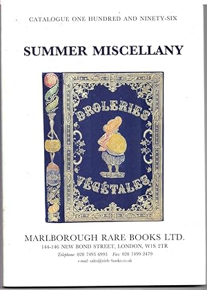 Bild des Verkufers fr Summer Miscellany. Catalogue One Hundred and Ninety-Six zum Verkauf von Literary Cat Books