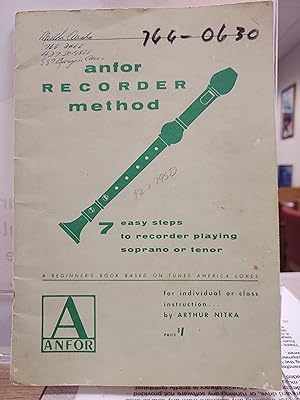 Seller image for anfor Recorder method for sale by Friends of the Waynesboro Library