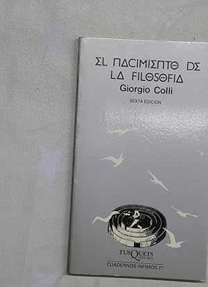 Imagen del vendedor de El nacimiento de la filosofa a la venta por Librera Alonso Quijano