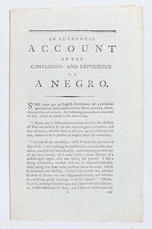 An Authentic Account of the Conversion and Experience of a Negro