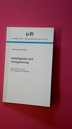Bild des Verkufers fr RABATTGESETZ UND DEREGULIERUNG. zum Verkauf von Butterfly Books GmbH & Co. KG
