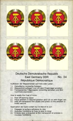 Wappen Ansichtskarte / Postkarte Deutsche Demokratische Republik, DDR, Aufkleber, Wappenbilder