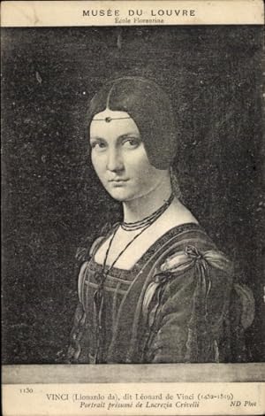 Künstler Ansichtskarte / Postkarte Da Vinci, Leonardo, Porträt von Lucrezia Crivelli