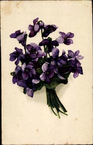 Ansichtskarte / Postkarte Lila Veilchen, Blumenstrauß
