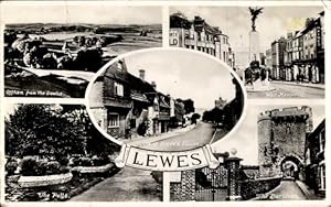 Ansichtskarte / Postkarte Lewes East Sussex England, Kriegsdenkmal, Gleve's House, Barbican