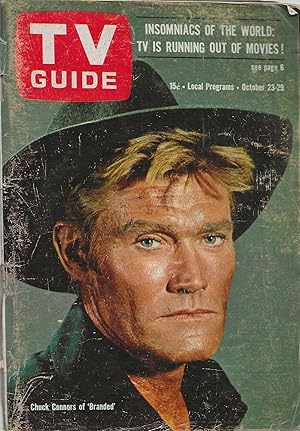 TV Guide October 23, 1965 Chuck Connors of "Branded"
