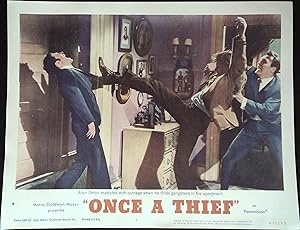 Immagine del venditore per Once a Thief Lobby Card #4 1965 Alain Delon fighting gangsters! venduto da AcornBooksNH