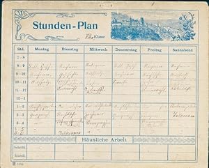 Stundenplan Jugendstil um 1900, Häusliche Arbeit