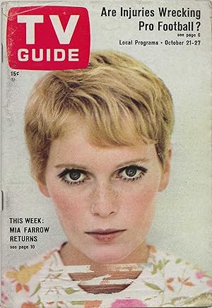 Seller image for TV Guide October 21, 1967 Mia Farrow, Don Knotts for sale by AcornBooksNH