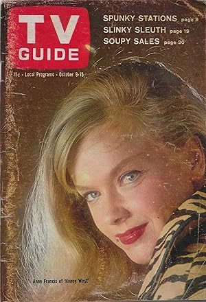 TV Guide October 9, 1965 Anne Francis of "Honey West"