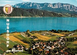 Postkarte Carte Postale 73951342 Nussdorf Attersee AT Fliegeraufnahme Naturbadestrand Camping Min...