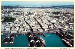 Bild des Verkufers fr Postkarte Carte Postale 73954426 Auckland NZ Aerial view of City and Water Front zum Verkauf von Versandhandel Boeger