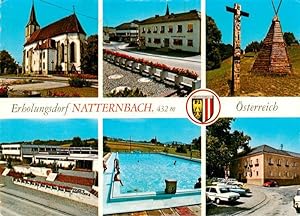 Postkarte Carte Postale 73954475 Natternbach Pfarrkirche Gemeindehaus Indianerspielplatz Schule F...