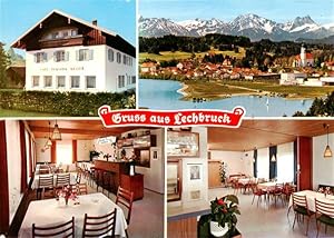 Postkarte Carte Postale 73954155 Lechbruck am See Bayern Cafe Pension Keller Gastraeume Panorama