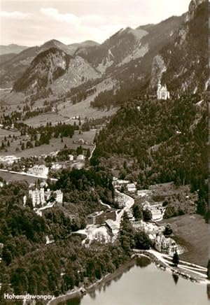 Postkarte Carte Postale 73952467 Hohenschwangau Bayern Fliegeraufnahme mit Schloss