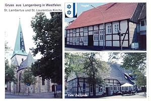 Postkarte Carte Postale 73954684 Langenberg Westfalen St. Lambertus und St. Laurentius Kirche Vog...