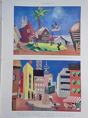 Seller image for LA RALISATION SCNIQUE DE DONOGOO AU THATRE PIGALLE. 1931. L'Illustration. for sale by LIBRERA MAESTRO GOZALBO