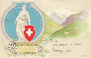 Postkarte Carte Postale 73965120 Helvetia Schweiz Serie 117 litho