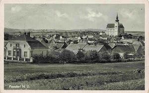 Postkarte Carte Postale 73965564 Poysdorf Weinviertel Niederoesterreich AT Panorama mit Kirche