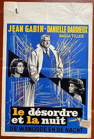 Affiche originale cinéma LE DESORDRE ET LA NUIT Danielle Darrieux JEAN GABIN 37x56cm