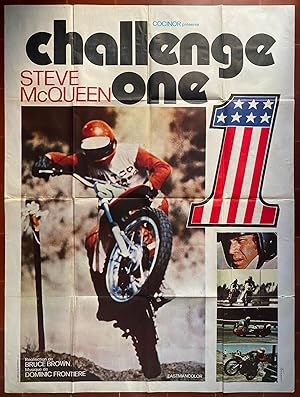 Affiche CHALLENGE ONE On any Sunday STEVE McQUEEN Moto BRUCE BROWN 120x160cm
