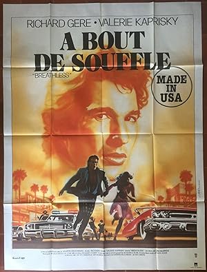 Affiche originale cinéma A BOUT DE SOUFFLE MADE IN USA Breathless RICHARD GERE 120x160cm