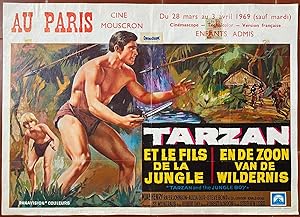 Affiche originale cinéma TARZAN ET LE FILS DE LA JUNGLE Jungle boy MIKE HENRY 36x51cm