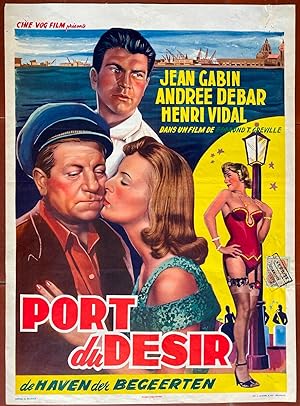 Affiche originale cinéma PORT DU DESIR Henri Vidal JEAN GABIN Andrée Debar