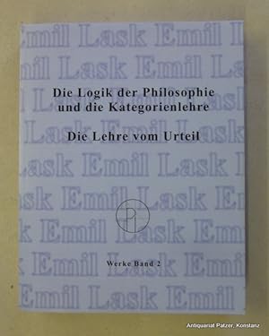 Bild des Verkufers fr Die Logik der Philosophie und die Kategorienlehre. Die Lehre vom Urteil. Jena, Scheglmann Reprintverlag, 2003. VI, 425 S. Or.-Kart. (Smtliche Werke, 2). (ISBN 383113586X). zum Verkauf von Jrgen Patzer