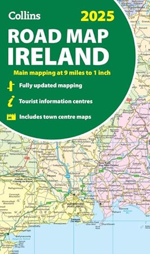 Bild des Verkufers fr 2025 Collins Road Map of Ireland : Folded Road Map zum Verkauf von Smartbuy
