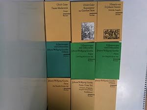 Bild des Verkufers fr Konvolut 9 Bnde Reclam Goethes Faust: Urfaust, Erster und zweiter Teil, dazu in 3 Bnden die Erluterungen und Dokumente, Historia von D.Johann Fausten (Kritische Ausgabe) und Fausts Modernitt (Essays) und Kommentar zum Verkauf von ABC Versand e.K.