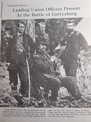 Imagen del vendedor de Article: a Portrait Gallery, Leading union officers present at the Battle of Gettysburg. Three pages of individual portraits a la venta por Hammonds Antiques & Books