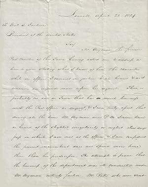 1834 - A man in Lowell, Massachusetts, pleads directly to President Andrew Jackon to have his fri...