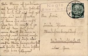 Landpoststempel Negis über Gera, Ansichtskarte Geburtstag, 17.07.1935