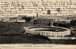 Ansichtskarte / Postkarte Hondarribia Fuenterrabia Baskenland, die Arenas und die alten Stadtmauern